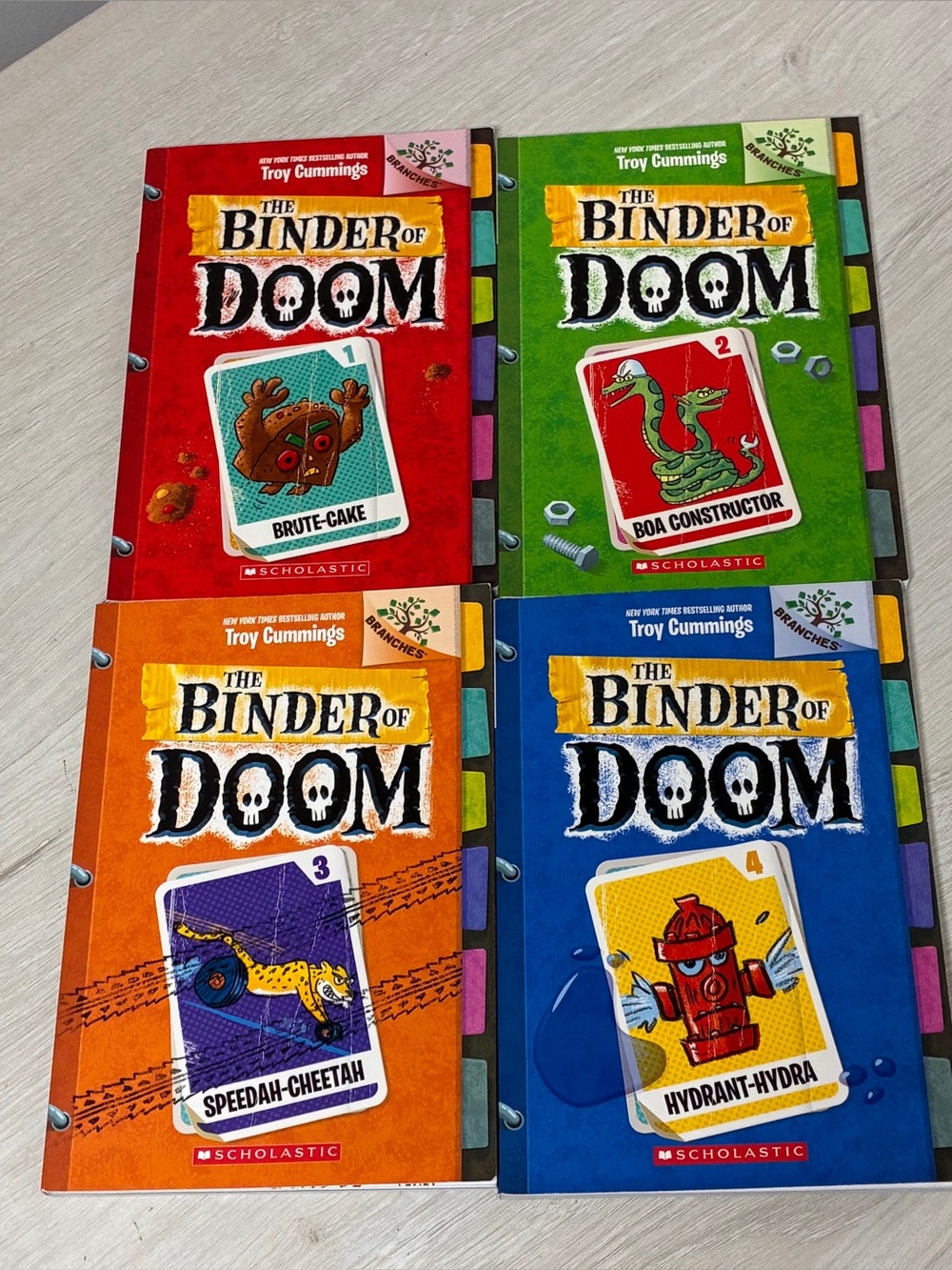 Binder Of Doom 1-4 PB Lot Troy Cummings Scholastic Monster Kids Horror Branches